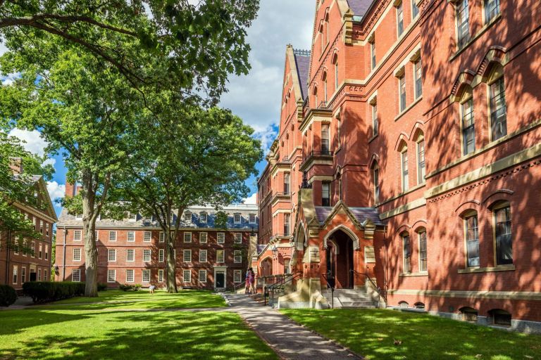 CAMBRIDGE, USA - August 13: The Harvard University in Cambridge, MA, USA  on August 13, 2015. Established in 1636, is the oldest institution of higher learning and the first chartered in the USA